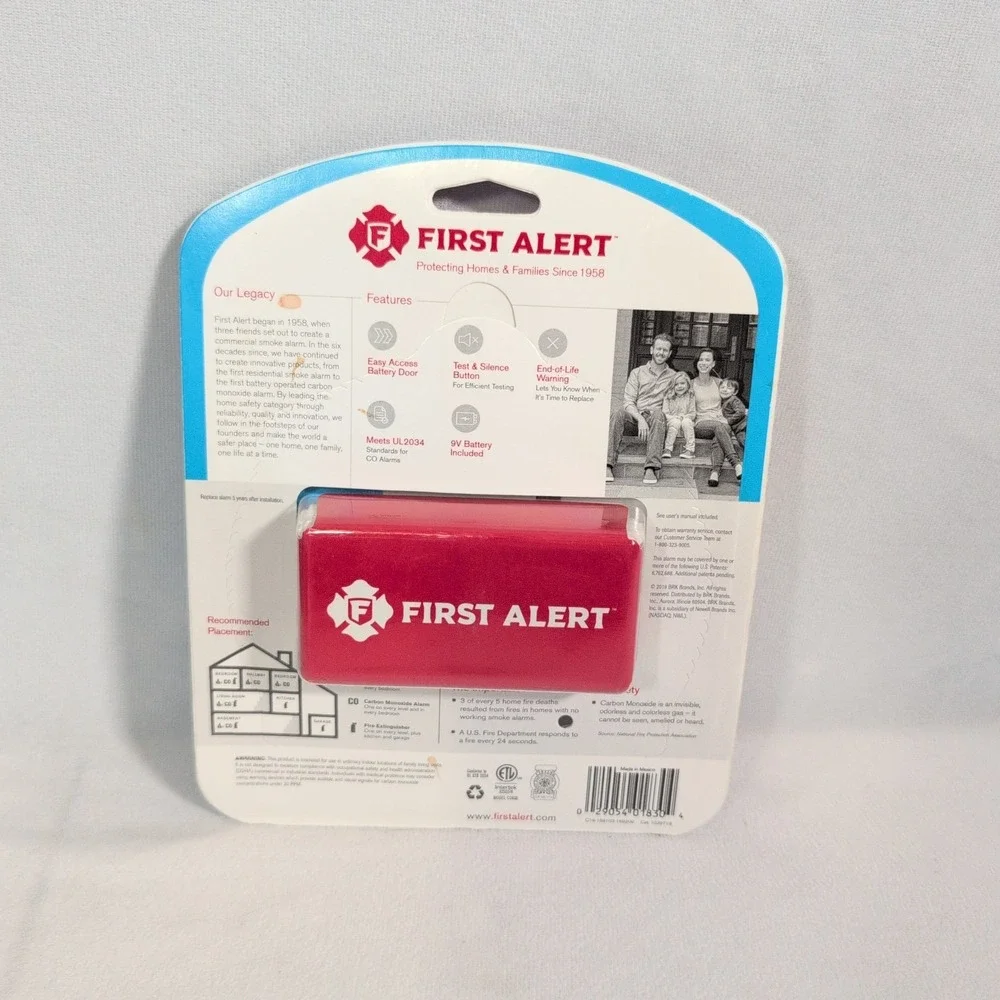 First Alert Carbon Monoxide Alarm with Battery NEW